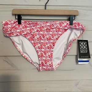 COCO REEF coral and pink floral bikini bottoms sz XL
